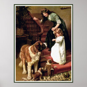Affischtryck: Bra natt - med St Bernard Poster