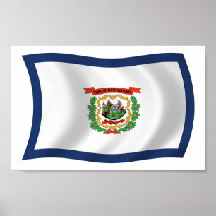 Affischtryck med West Virginias flagga Poster
