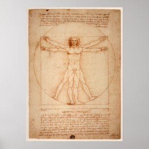 AffischVitruvian man av Leonardo Da Vinci Poster
