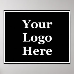 Affisera din Logotyp här, svart och vit mall Poster