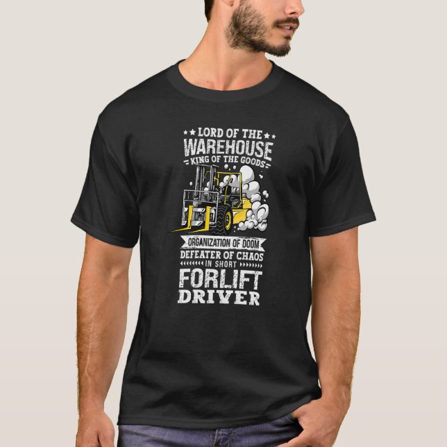Affklift Driver Warehouse Worker Storeman operator T Shirt (Framsida)