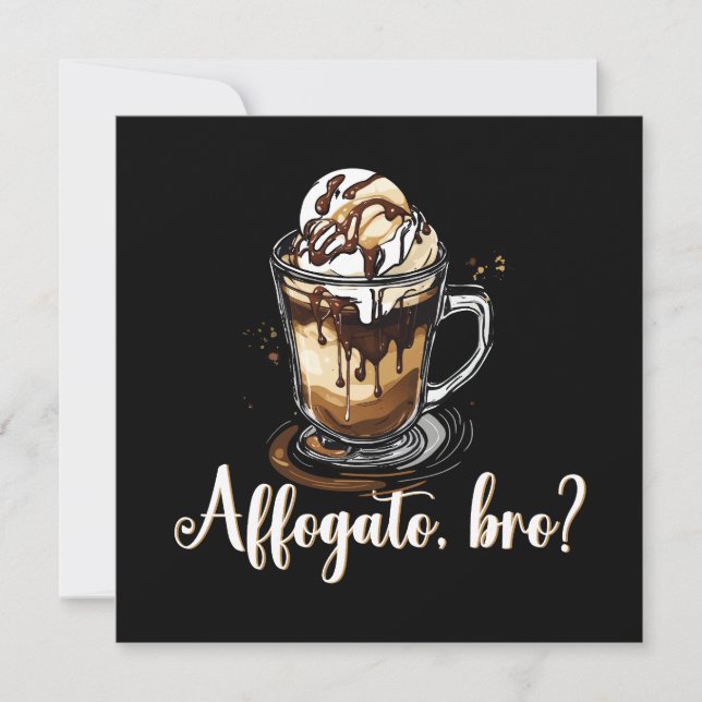 Affogato, broder, italienska Coffee Dessert Funny? Inbjudningar (Framsida)