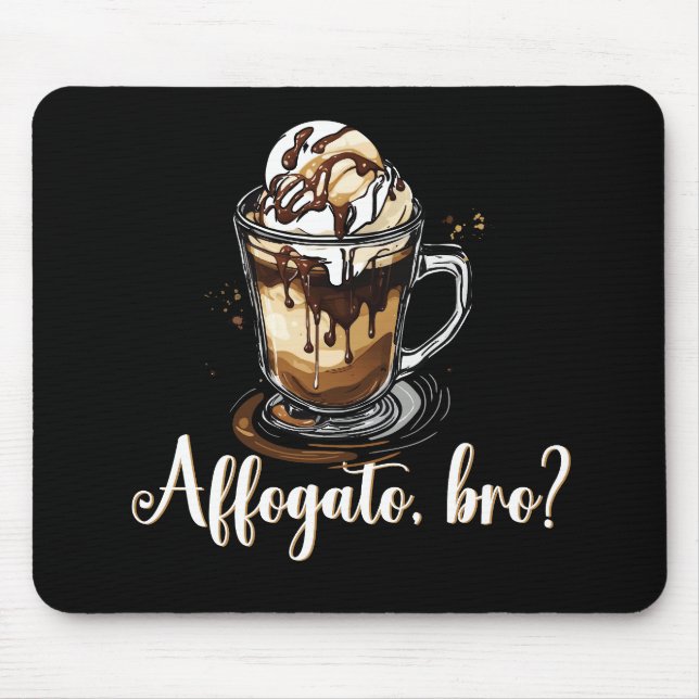 Affogato, broder?, italienskt kaffe Drink Barista Musmatta (Framsidan)