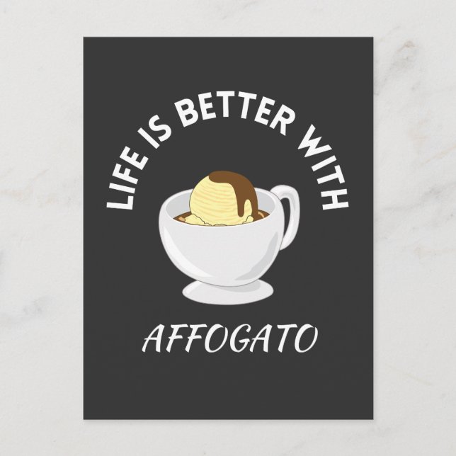 Affogato-kaffe Vykort (Framsida)