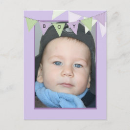 Affordable Bunting Boys Birthday Photo Party Inbjudan Vykort