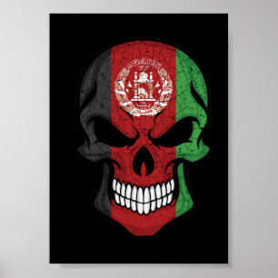 Afganistan Smiling Skull Flagga Poster