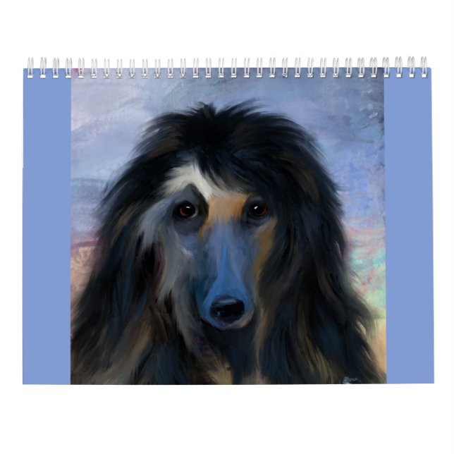 Afghan Hound 2025 Kalender (Baksida)