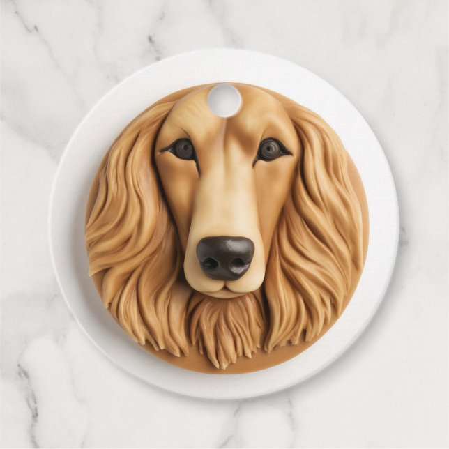 Afghan Hound 3D Inspirerad Gåvor Etiketter (Framsida)