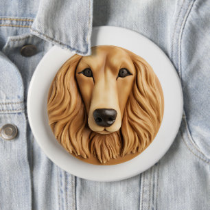 Afghan Hound 3D Inspirerad Knapp