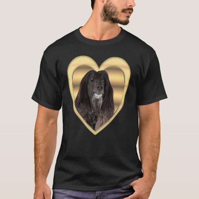 Afghan Hound  Afghan Hound Dog Heart   Afghan Houn T Shirt (Framsida)