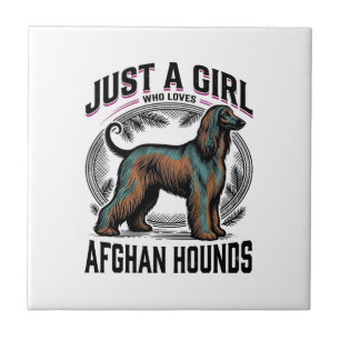 Afghan Hound-älskare Vintage-djävla-mamma T-shirt Kakelplatta