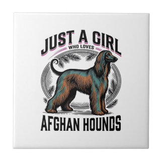 Afghan Hound-älskare Vintage-djävla-mamma T-shirt  Kakelplatta