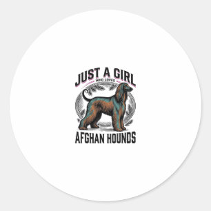 Afghan Hound-älskare Vintage-djävla-mamma T-shirt Runt Klistermärke