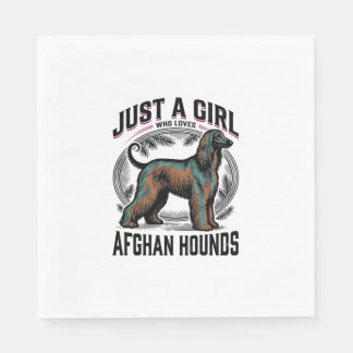 Afghan Hound-älskare Vintage Dog Mom T-shirt Desig Pappersservett