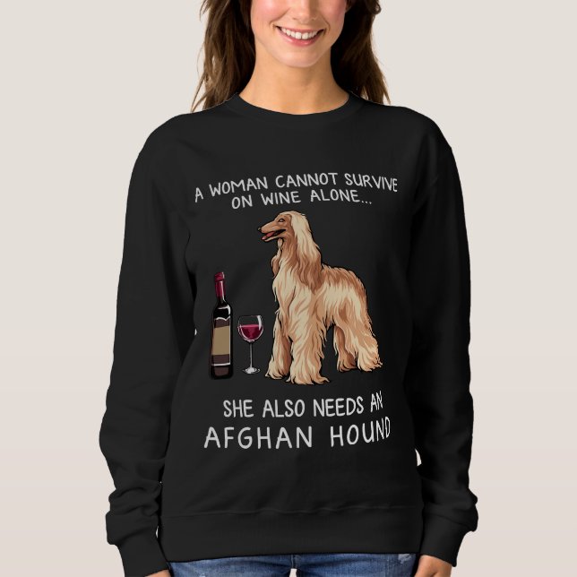 Afghan Hound and Vin Hund Passande T Shirt (Framsida)