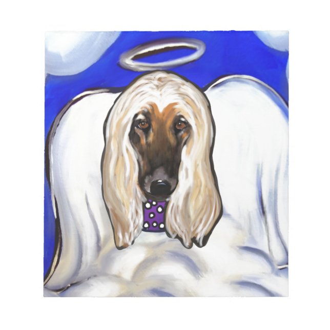 Afghan Hound Ängel Anteckningsblock (Framsida)