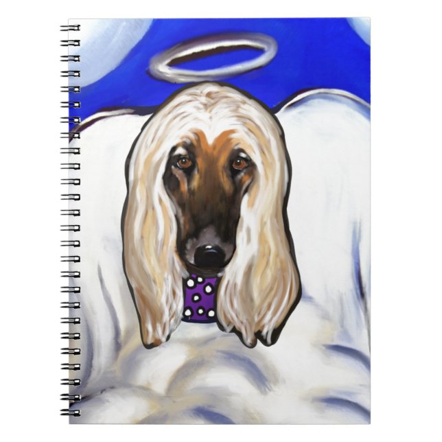 Afghan Hound Ängel Anteckningsbok Med Spiral (Framsidan)
