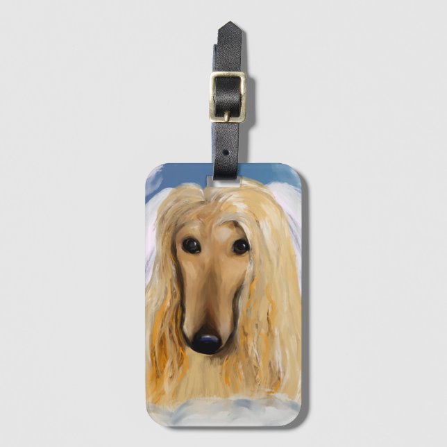 Afghan Hound Ängel    Bagagebricka (Framsida vertikal)