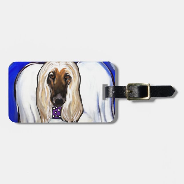 Afghan Hound Ängel Bagagebricka (Horisontell Framsida)