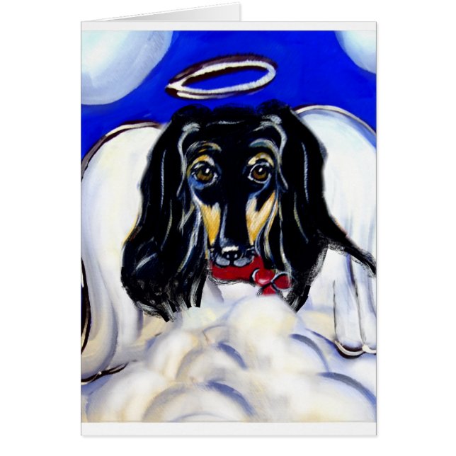 Afghan hound ängel hälsningskort (Framsidan)
