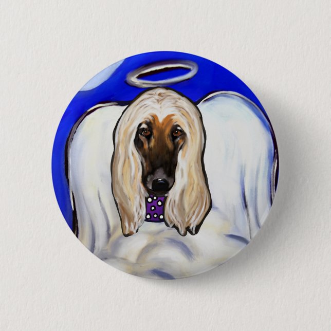 Afghan Hound Ängel Knapp (Framsida)