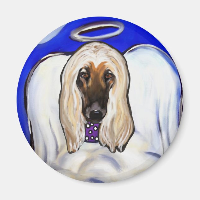 Afghan Hound Angel Magnet (Framsidan)