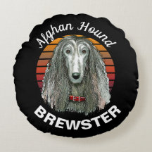 Afghan Hound Anpassningsbar Round Pillow
