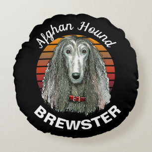 Afghan Hound Anpassningsbar Round Pillow Rund Kudde
