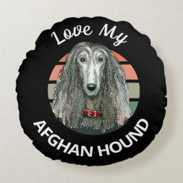 Afghan Hound Anpassningsbar Round Pillow Rund Kudde