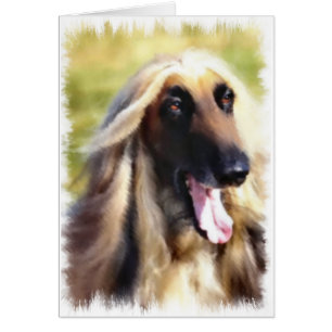 Afghan Hound Art Gifts Hälsningskort