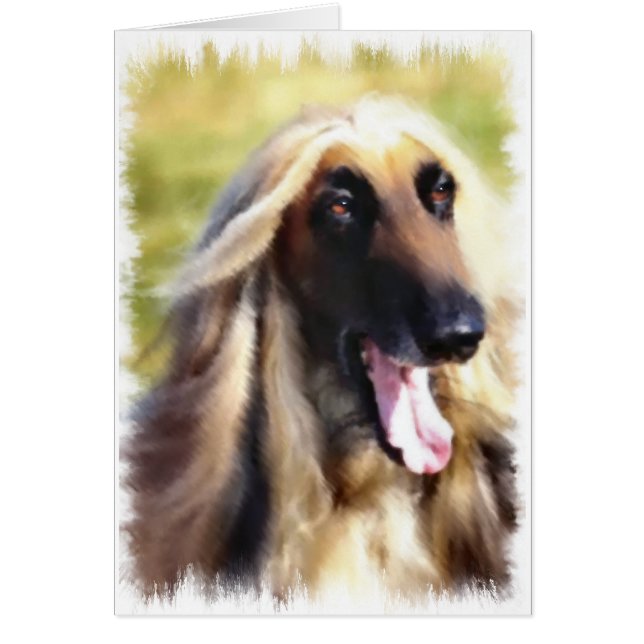 Afghan Hound Art Gifts Hälsningskort (Framsidan)