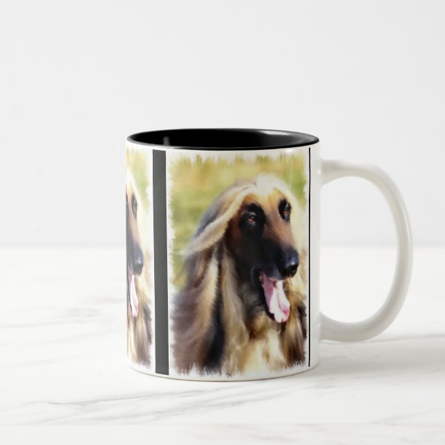 Afghan Hound Art Gifts Två-Tonad Mugg (Höger)