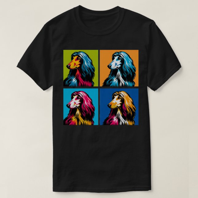 Afghan Hound Art Hundälskares T Shirt (Design framsida)