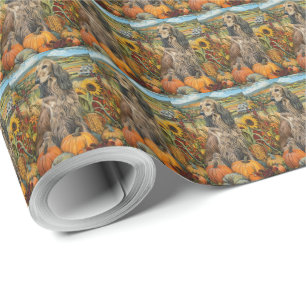 Afghan Hound Autumn Harvest Thanksgiving Hund Presentpapper