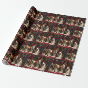 Afghan Hound by the Fireplace jul Presentpapper