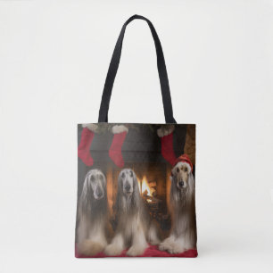 Afghan Hound by the Fireplace jul Tygkasse