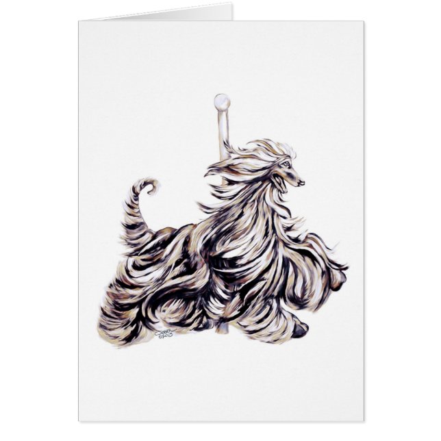 Afghan Hound Carousel Flytta Hälsningskort (Framsidan)