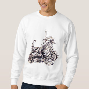 Afghan Hound Carousel Flytta Lång Ärmad Tröja