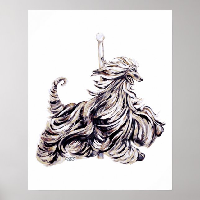 Afghan Hound Carousel Flytta Poster (Framsidan)