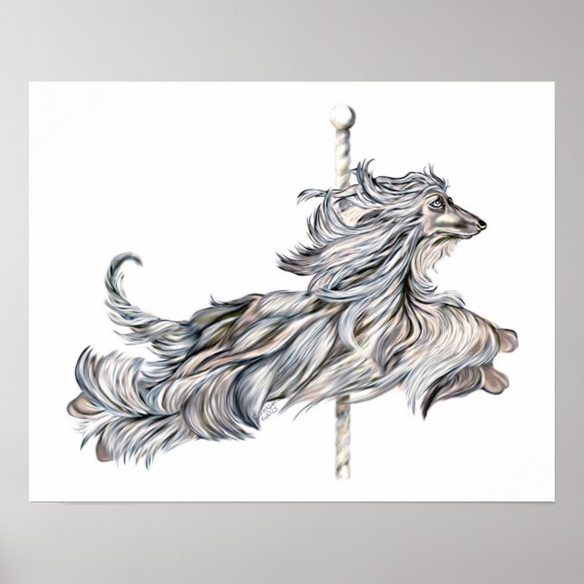 Afghan Hound Carousel Jump Poster (Framsidan)