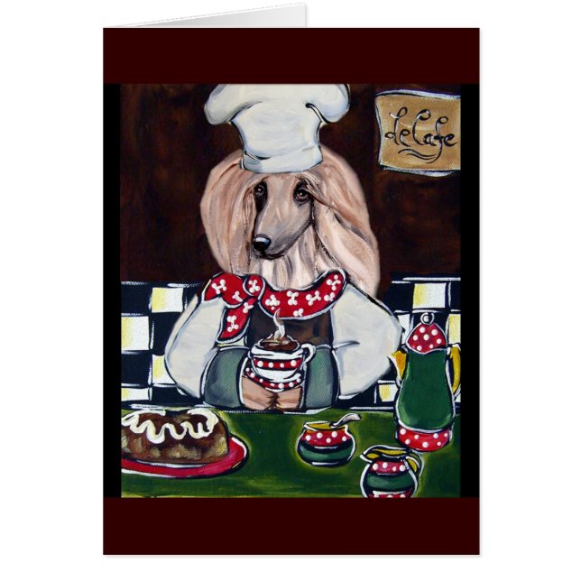 Afghan Hound Chef Hälsningskort (Framsidan)