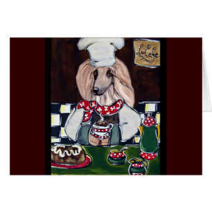 Afghan Hound Chef Hälsningskort