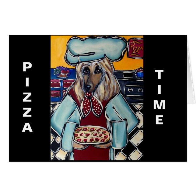 AFGHAN HOUND CHEF HÄLSNINGSKORT (Framsidan Horizontal)