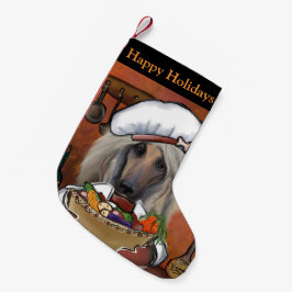 Afghan Hound Chef Liten Julstrumpa