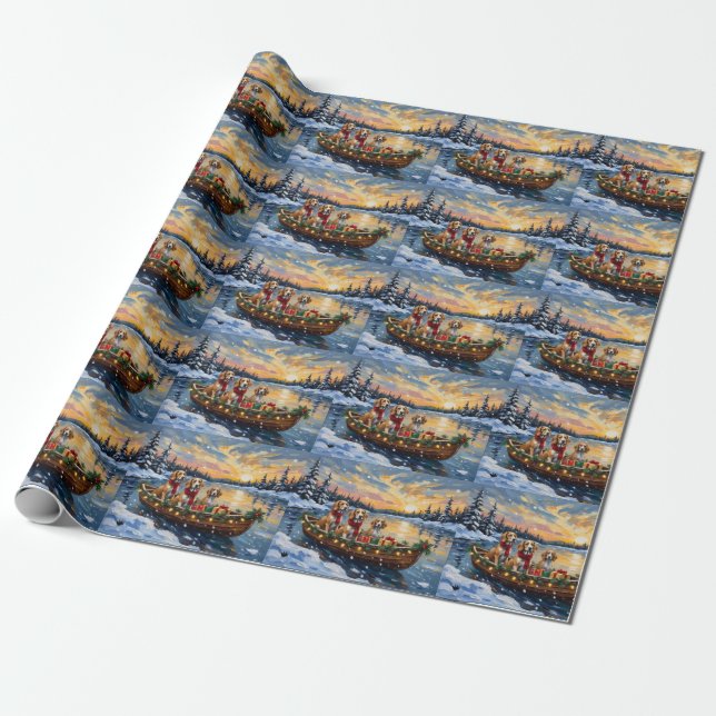 Afghan Hound Christmas Boat Holiday Presentpapper (Utrullad)