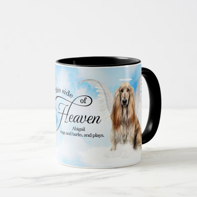 Afghan Hound Dog in Heaven Personalized Memorial Mugg (Framsida höger)