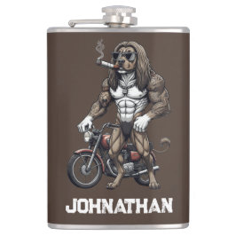 Afghan Hound Dog, muscular, tattooed, bodybuilder  Fickplunta