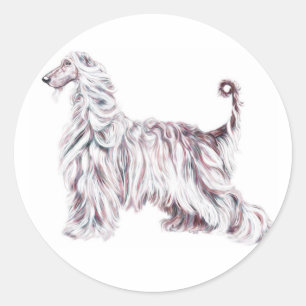 Afghan Hound Elegance Runt Klistermärke