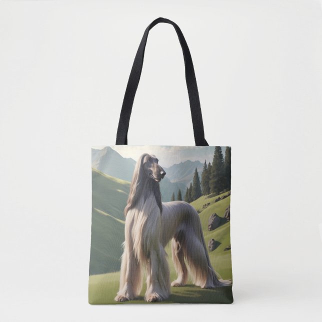 Afghan Hound Elegant Tote Bag Tygkasse (Framsida)