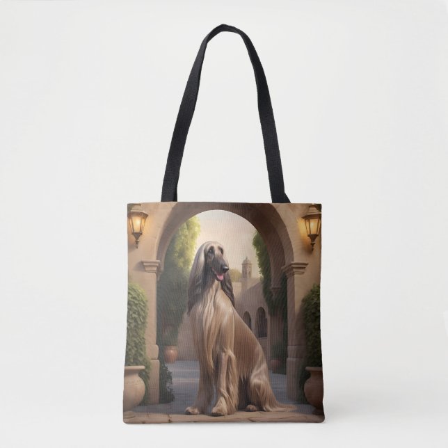 Afghan Hound Elegant Tote Bag Tygkasse (Framsida)